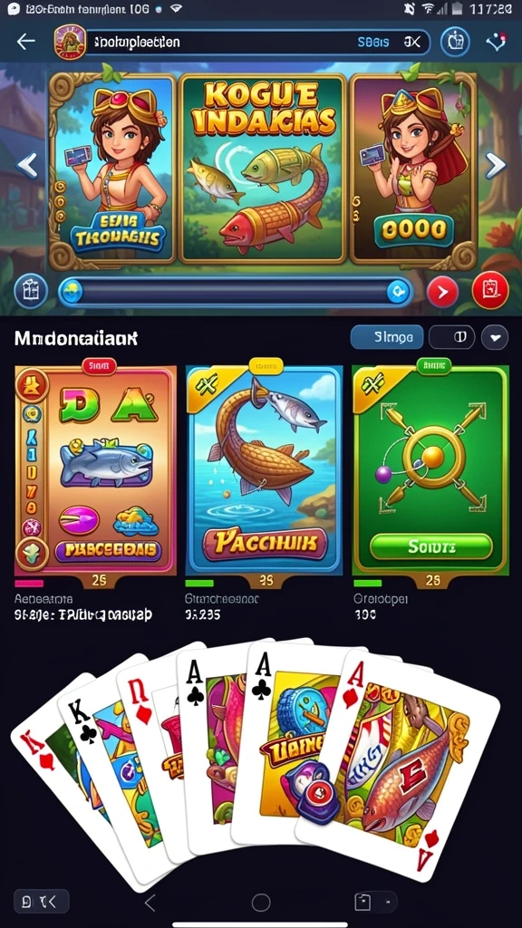 Fitur menu permainan dengan berbagai pilihan game.