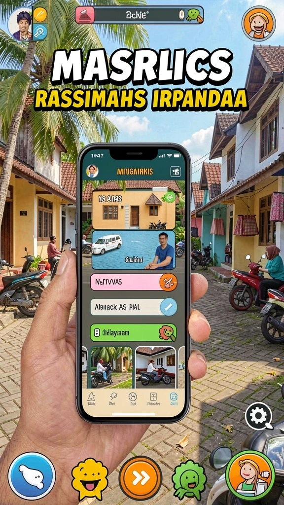 Tampilan permainan dadu yang menarik dan berwarna.