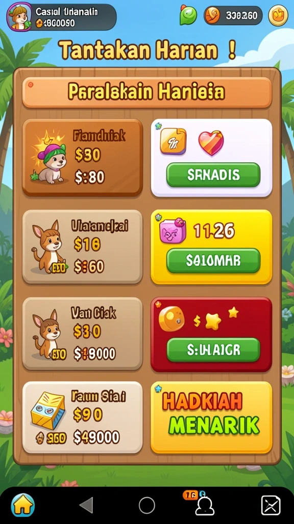 Tantangan harian untuk mendapatkan reward menarik.